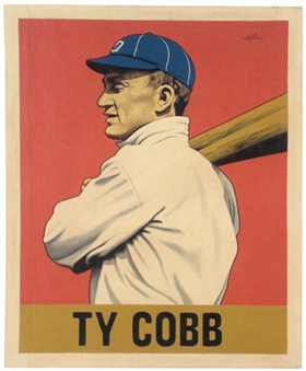 "A Baseball Card That Never Was: Ty Cobb (1948 Leaf)" Canvas Artwork 25x30 by Arthur Miller